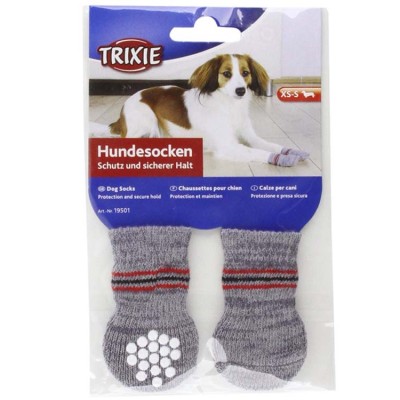Trixie Dog Socks Non Slip Grey Xs - S
